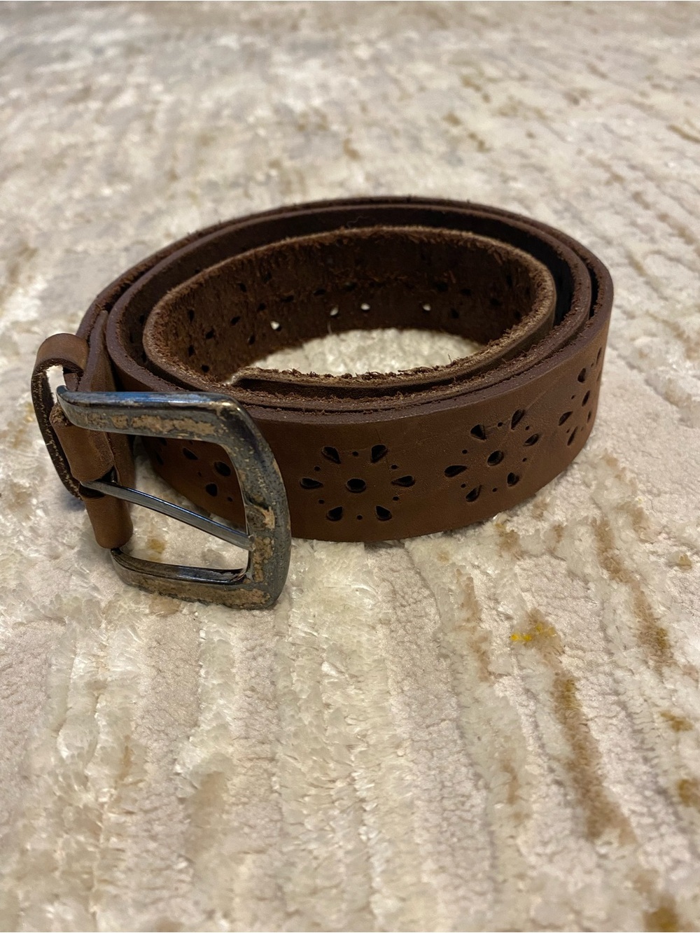 725 Originals Brown Perforated Leather Men's Belt
